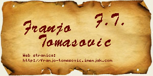 Franjo Tomasović vizit kartica